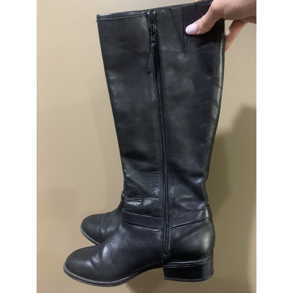 LAUREN RALPH LAUREN 'Marion' Riding Knee High Boots Black Size 7 - Picture 5 of 13